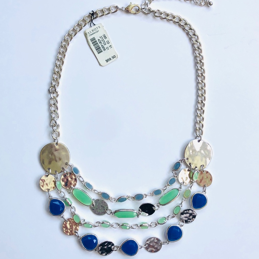 NWT Talbots Blue, Turquoise, & Silver Necklace